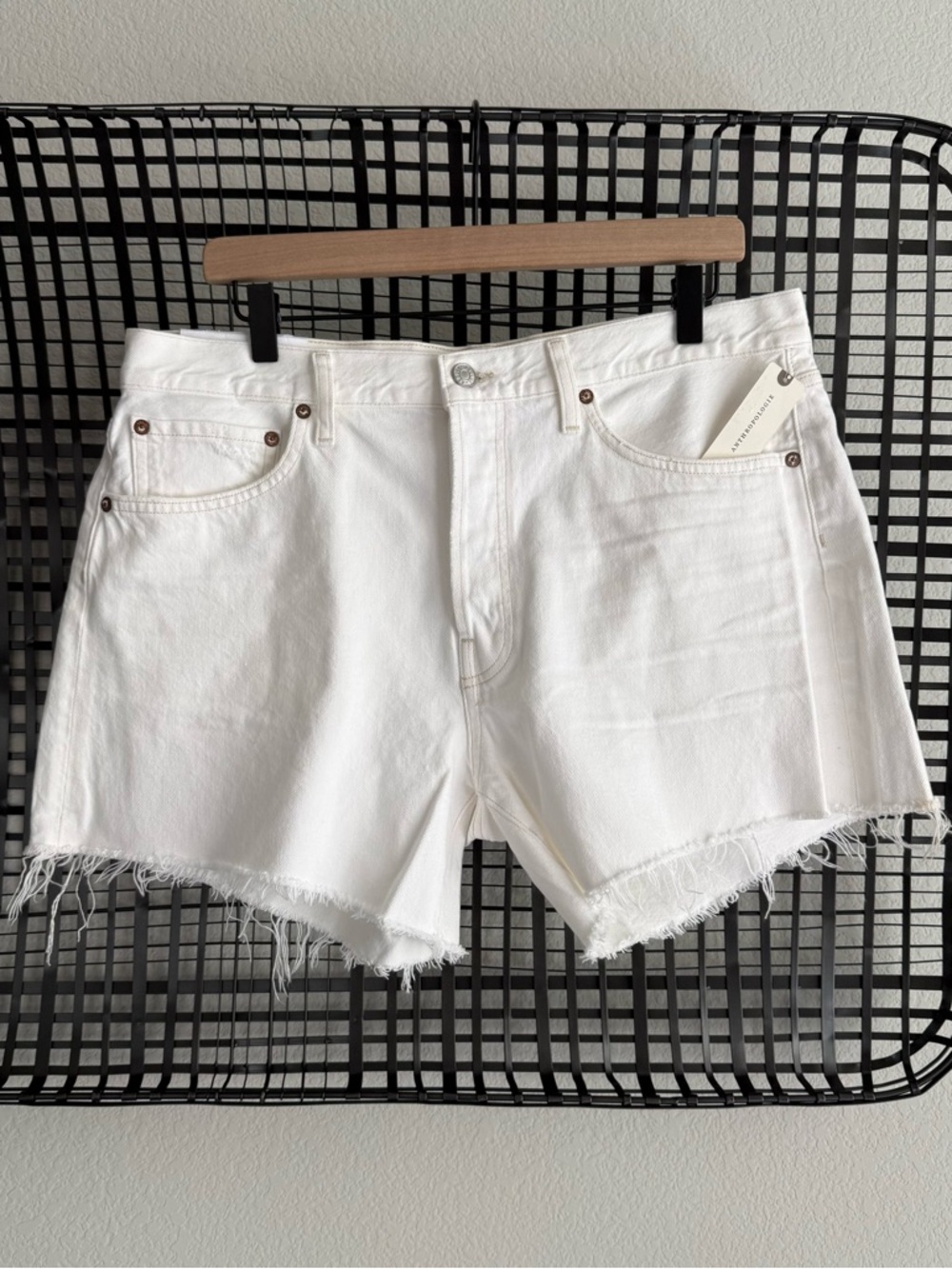 Agolde  Parker Denim Long Shorts white